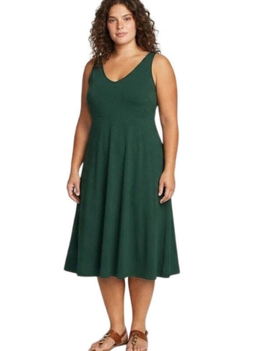 Eddie Bauer Aster V-neck midi dress algreen green size XXL NEW NWT activewear